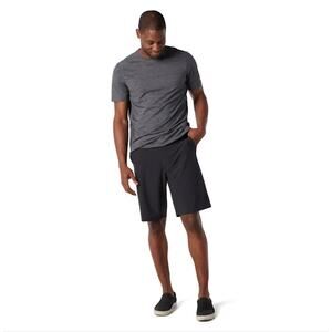 Smartwool Shorts Mens L Black Merino Sport 10in Mid Rise Straight Leg Drawstring